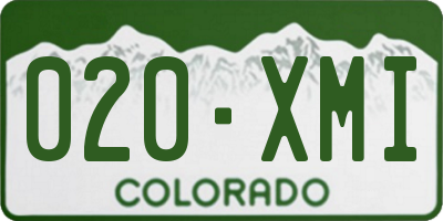 CO license plate 020XMI