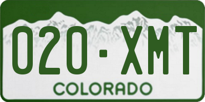 CO license plate 020XMT