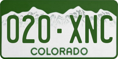 CO license plate 020XNC