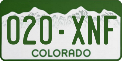 CO license plate 020XNF