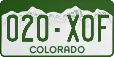CO license plate 020XOF