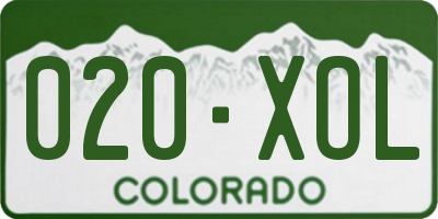 CO license plate 020XOL
