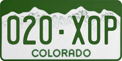 CO license plate 020XOP