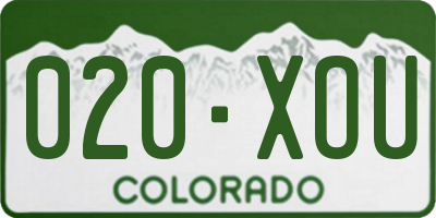 CO license plate 020XOU