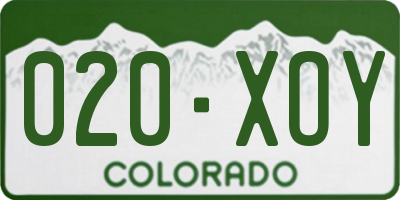 CO license plate 020XOY