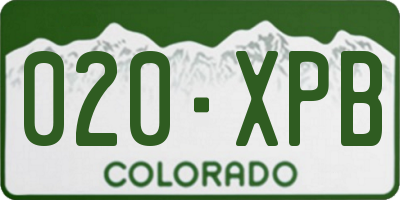 CO license plate 020XPB