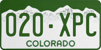 CO license plate 020XPC