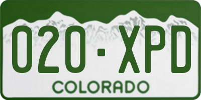 CO license plate 020XPD