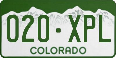 CO license plate 020XPL