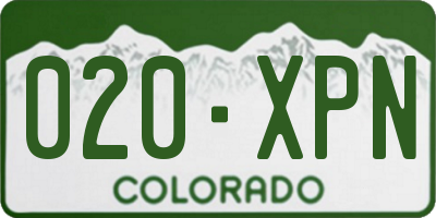 CO license plate 020XPN