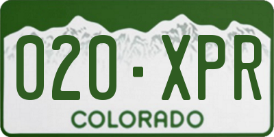 CO license plate 020XPR