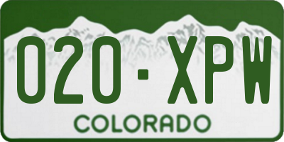CO license plate 020XPW
