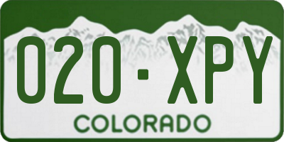 CO license plate 020XPY