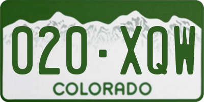 CO license plate 020XQW