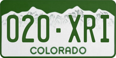 CO license plate 020XRI