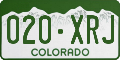 CO license plate 020XRJ