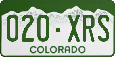 CO license plate 020XRS