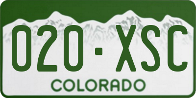 CO license plate 020XSC
