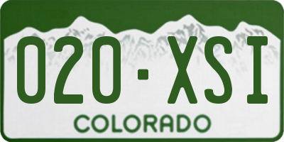 CO license plate 020XSI