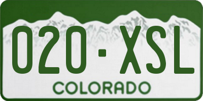 CO license plate 020XSL