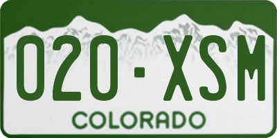 CO license plate 020XSM