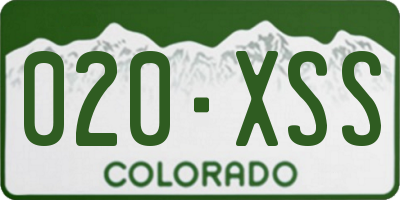 CO license plate 020XSS