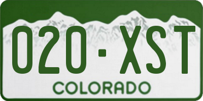 CO license plate 020XST