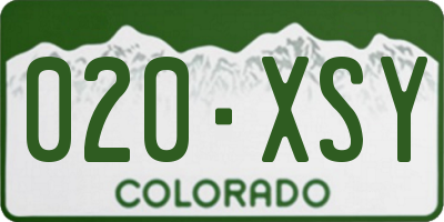 CO license plate 020XSY