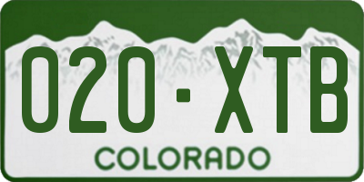 CO license plate 020XTB