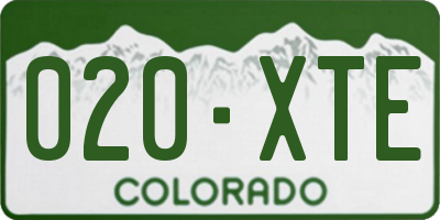 CO license plate 020XTE