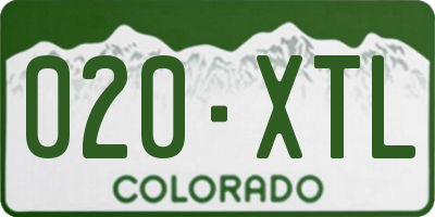 CO license plate 020XTL