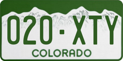 CO license plate 020XTY