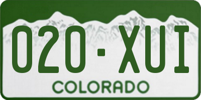 CO license plate 020XUI