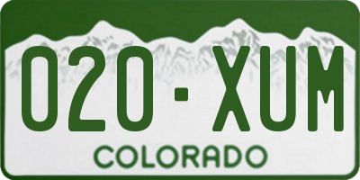 CO license plate 020XUM