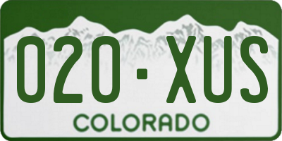 CO license plate 020XUS