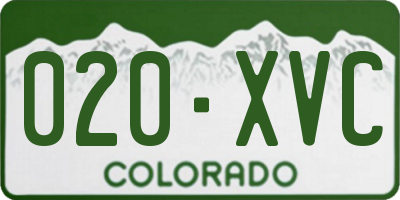 CO license plate 020XVC