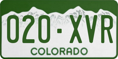 CO license plate 020XVR