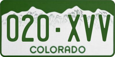 CO license plate 020XVV