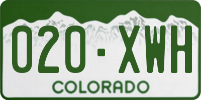 CO license plate 020XWH