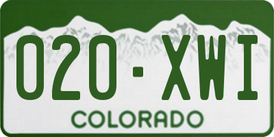 CO license plate 020XWI