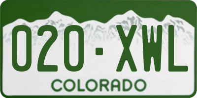 CO license plate 020XWL