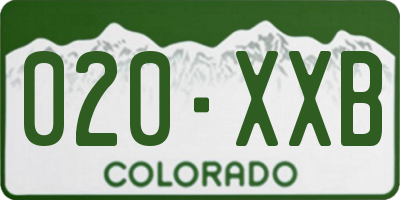 CO license plate 020XXB