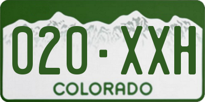 CO license plate 020XXH
