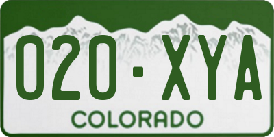 CO license plate 020XYA