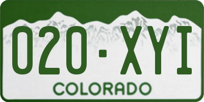 CO license plate 020XYI