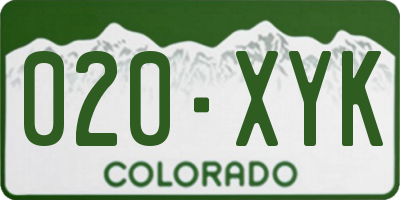 CO license plate 020XYK