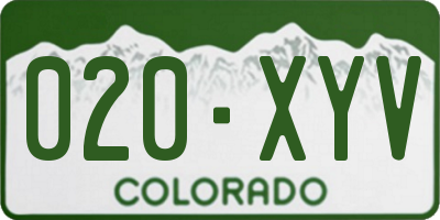 CO license plate 020XYV