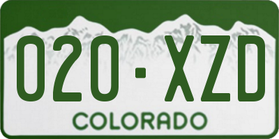 CO license plate 020XZD