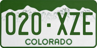 CO license plate 020XZE
