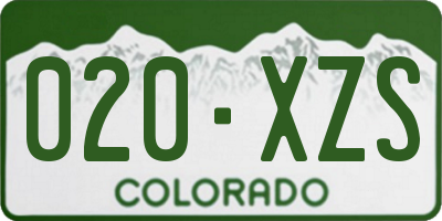 CO license plate 020XZS